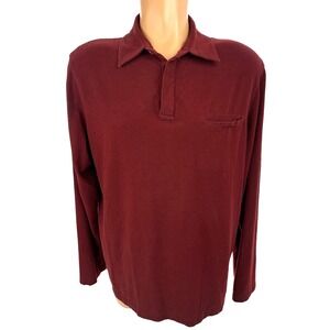 Banana Republic Size XL Mens Pullover  Shirt Burgundy Long Sleeve Cotton/Lycra